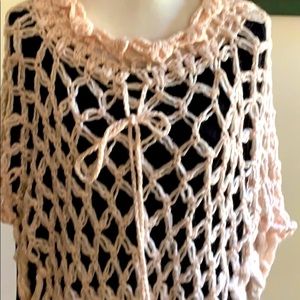 Hand Knit Crochet Poncho